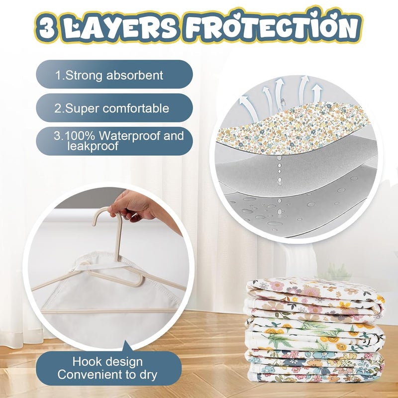 Coinarin Baby Diaper Changing Pad – 31.5" x 21.5" Extra Large Waterproof Absorbent Portable Changing Mat, Reusable Changing Pad Liner for Travel or at Home Use(Floral1) - Image 4